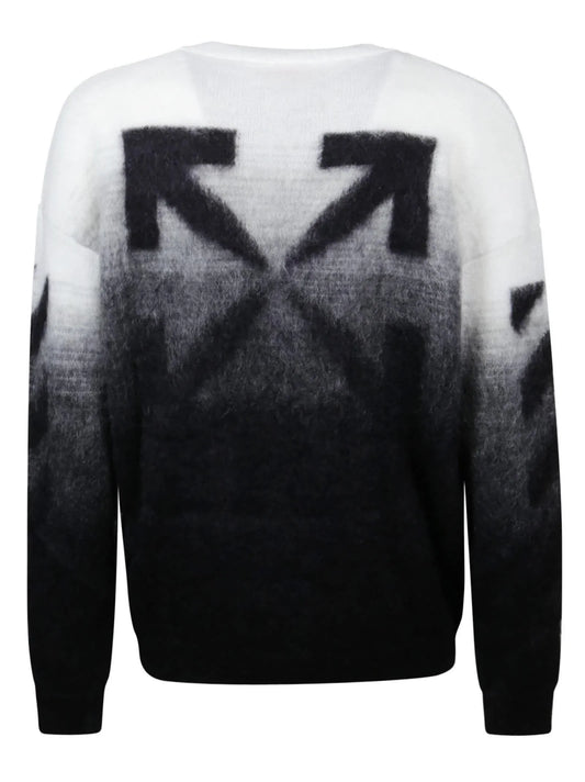 Off-White Diag Arrow Brushed Knit Crewneck Black