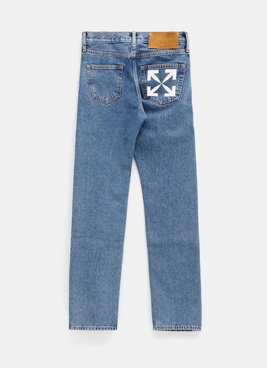 Off-White  Logo Patch Straight Leg Jeans
