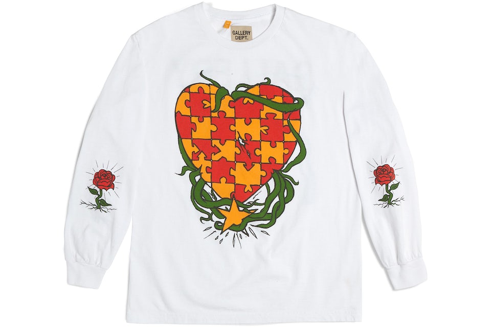 Gallery Dept. Puzzle Heart L/S Tee White