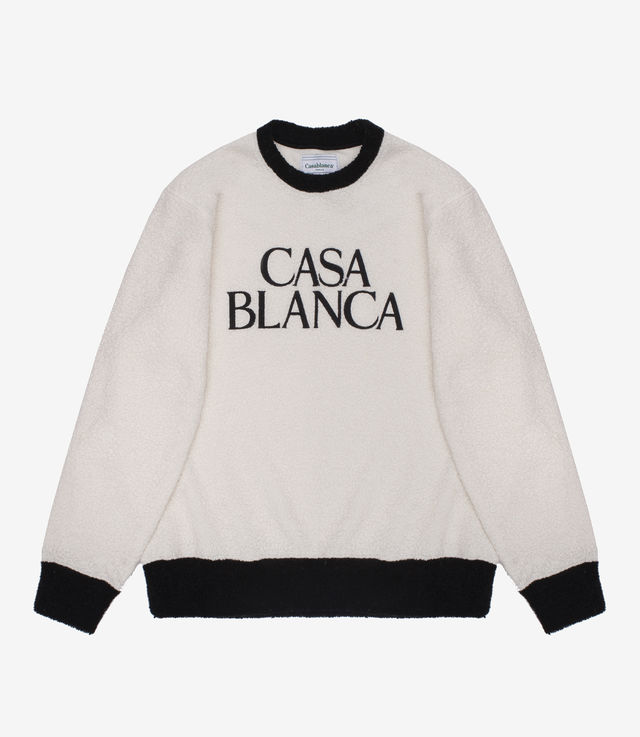 Casablanca Colourblock Embroided Sweatshirt White