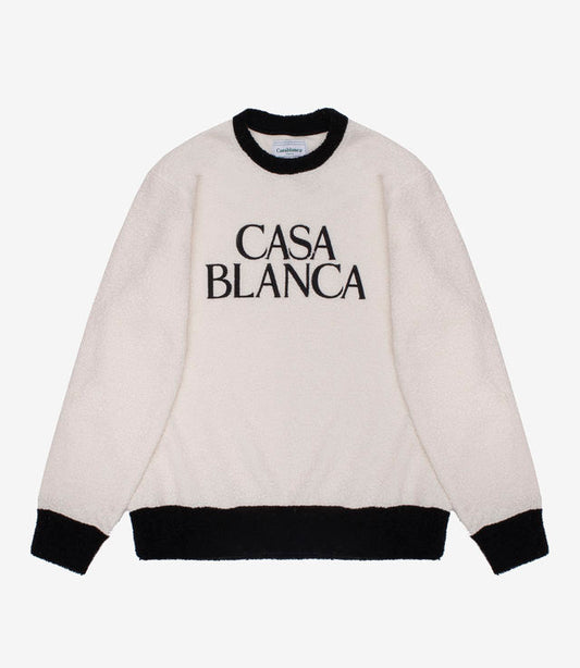Casablanca Colourblock Embroided Sweatshirt White