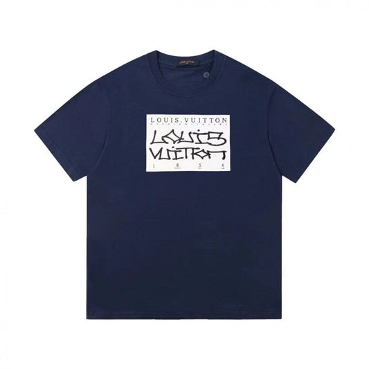 Louis Vuitton Signature Print T-shirt Navy