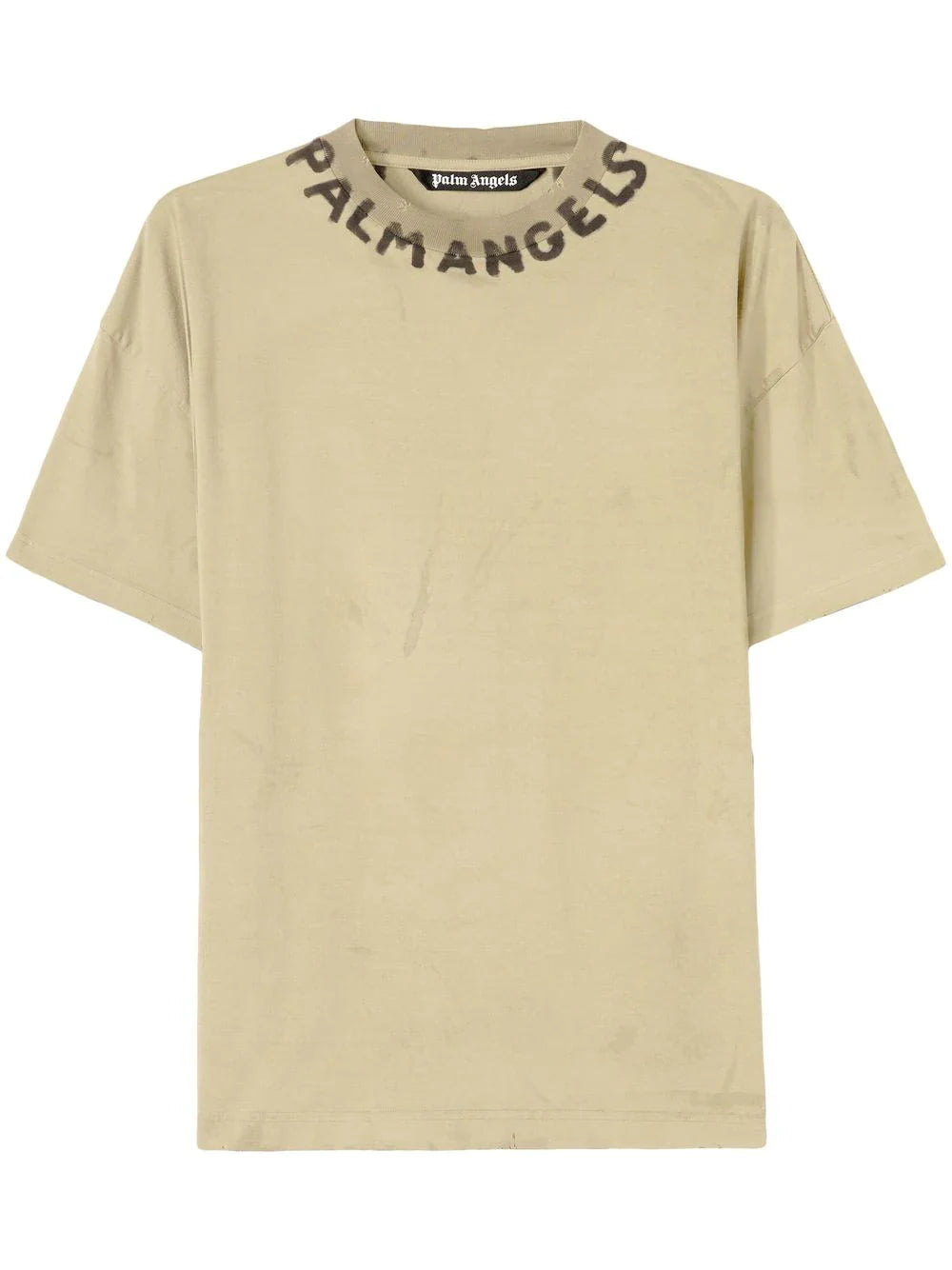 Palm Angels Crew-neck Logo T-shirt Khaki