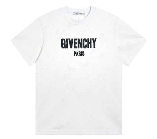 GIVENCHY Paris Distressed Logo T Shirt White/Black