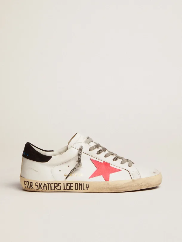 Golden Goose Super-Star lobster-colored star and black suede heel tab