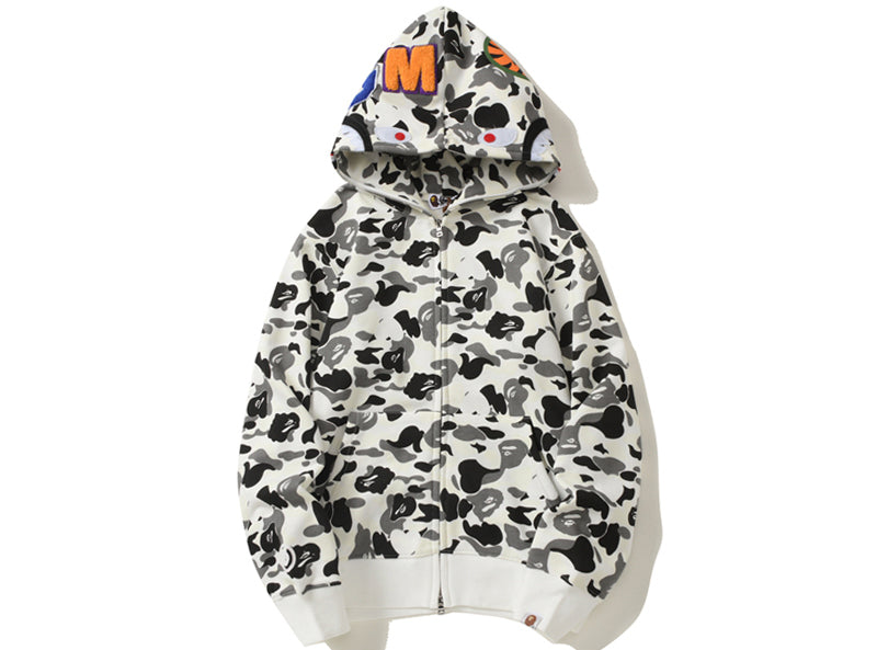BAPE 1st Camo Shark Full Zip Hoodie Gray