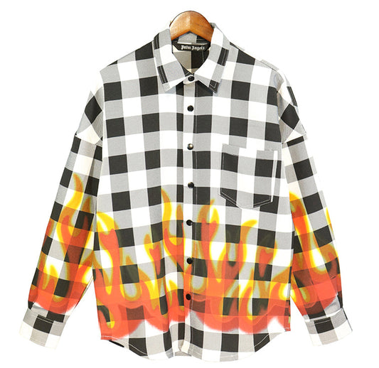 Palm Angels Black & Red Burning Shirt