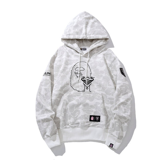 BAPE x Inter Miami CF Camo Pullover Hoodie White