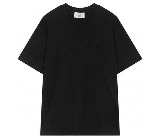 AMI Paris logo-patch Cotton T-shirt Black