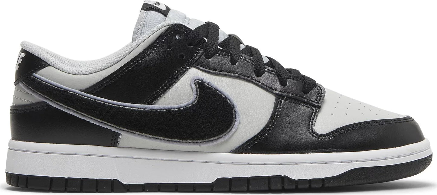 Dunk Low 'Chenille Swoosh - Black Grey Fog'