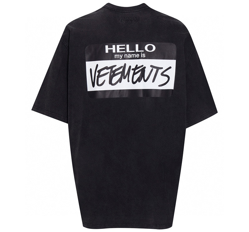 VETEMENTS My Name Is Vetements Cotton T-shirt | Black