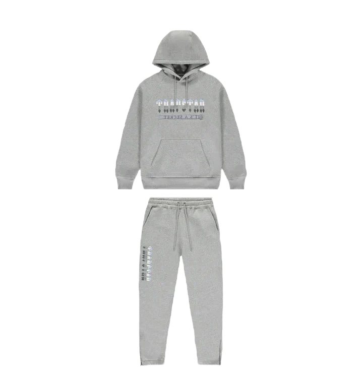 Tapstar Chenille Decoded 2.0 Hooded Tracksuit-Grey/Ice Blue