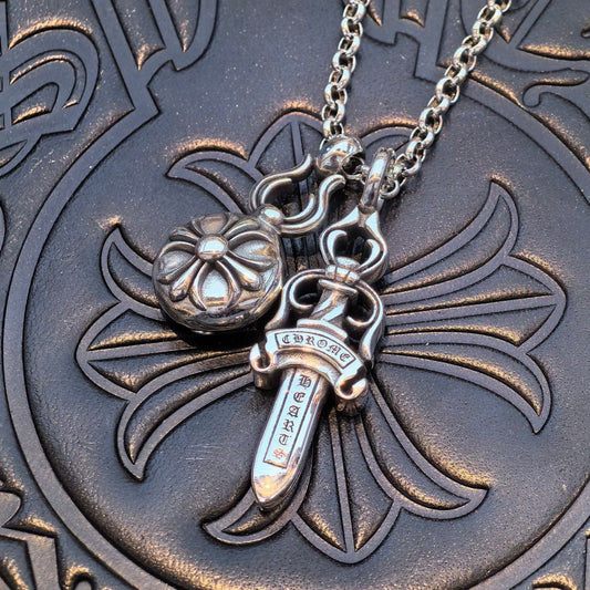 Chrome Hearts - Dagger and Cross Ball Pendant Necklace