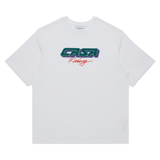 CASABLANCA Casa Racing 3D Printed Oversized T-Shirt White