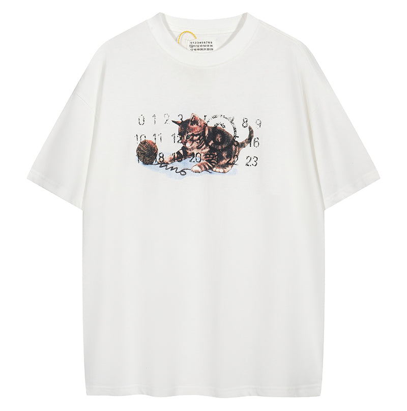 Maison Margiela MM6 Kitten Number Logo T-shirt White