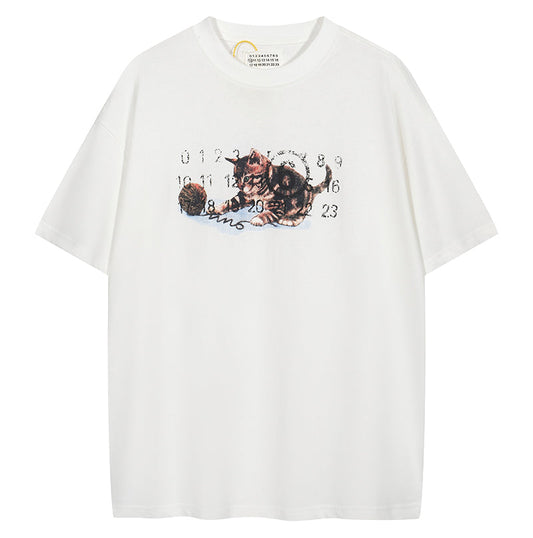Maison Margiela MM6 Kitten Number Logo T-shirt White