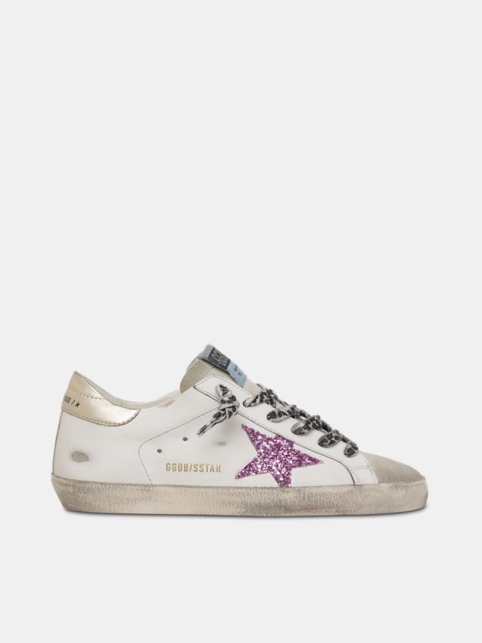 Golden Goose Super-Star glitter and gold heel tab