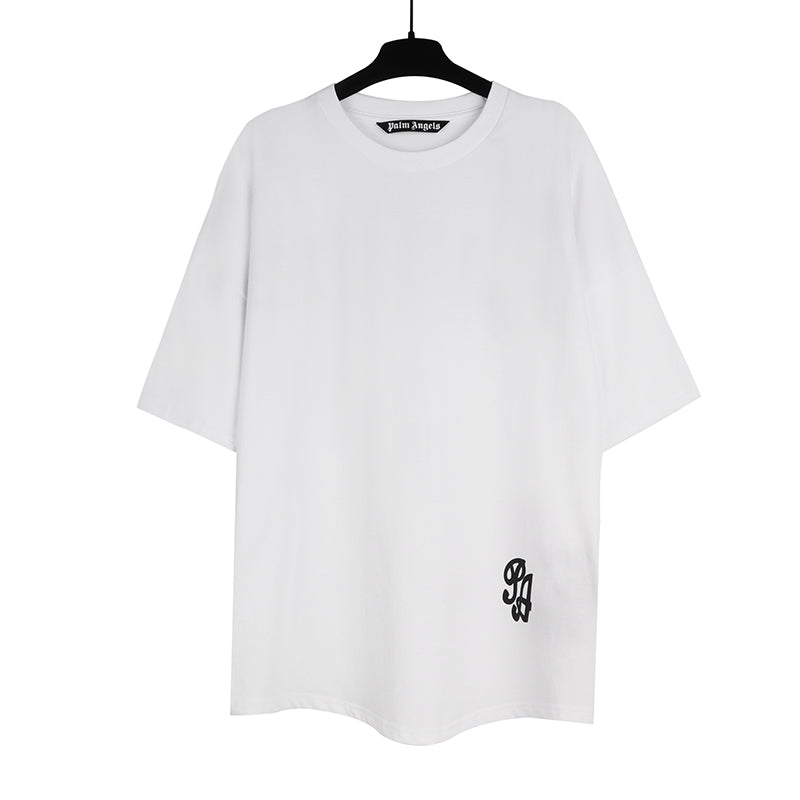 Palm Angels Logo Print Over Cotton T-shirt White