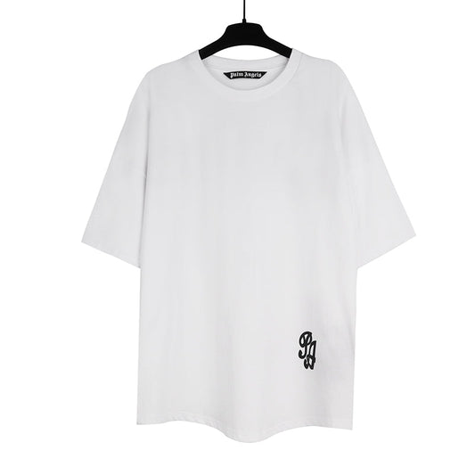 Palm Angels Logo Print Over Cotton T-shirt White