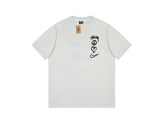 Nike x Stussy Peace, Love, Swoosh T-shirt Grey