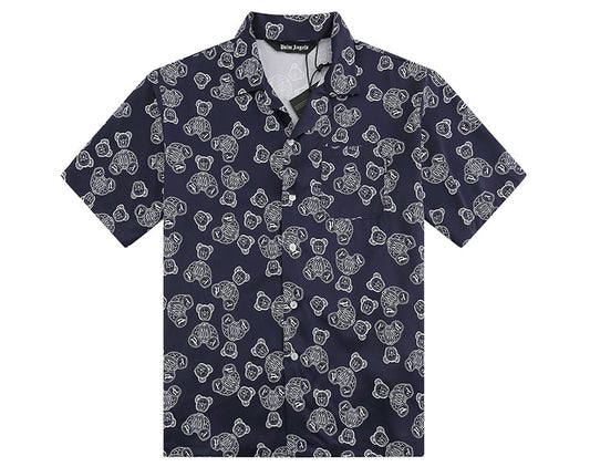Palm Angels Teddy Bear Bowling Shirt Black