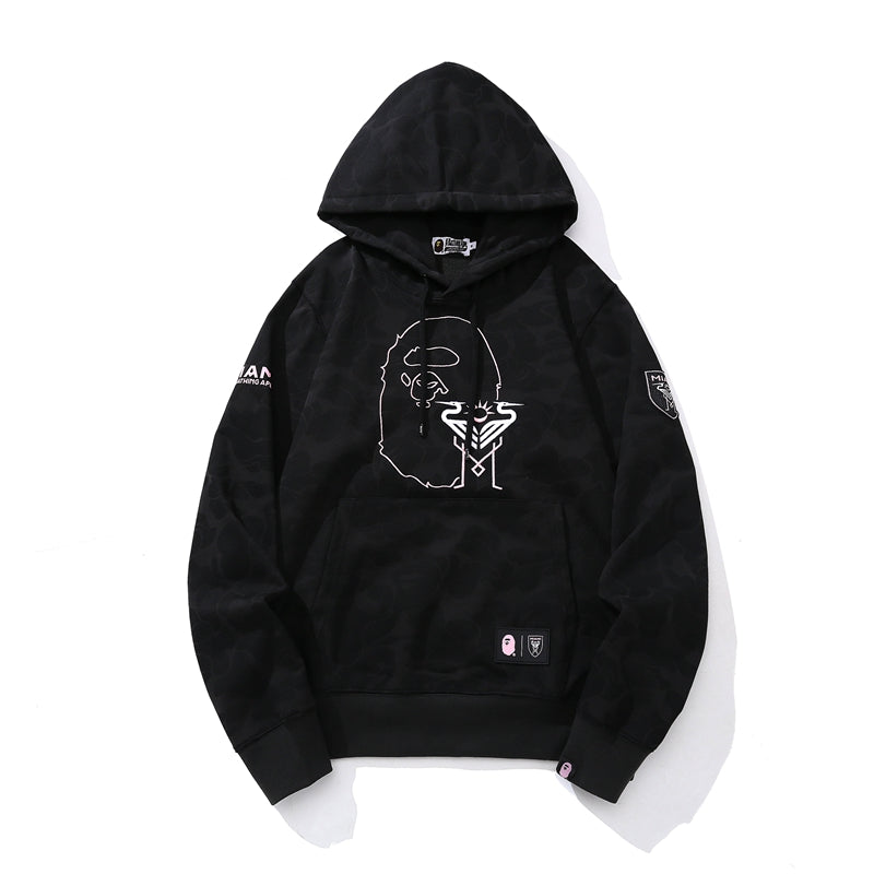 BAPE x Inter Miami CF Camo Pullover Hoodie Black