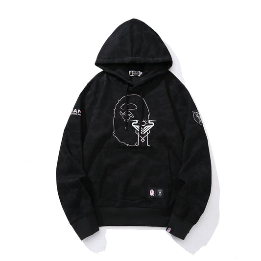 BAPE x Inter Miami CF Camo Pullover Hoodie Black