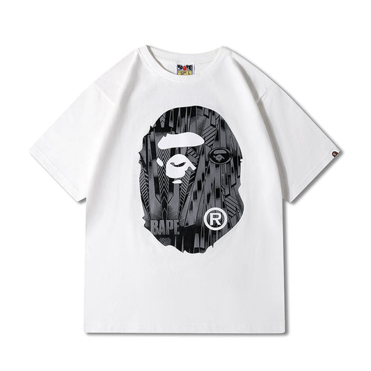 BAPE Speed Racer Big Ape Head Tee White Grey
