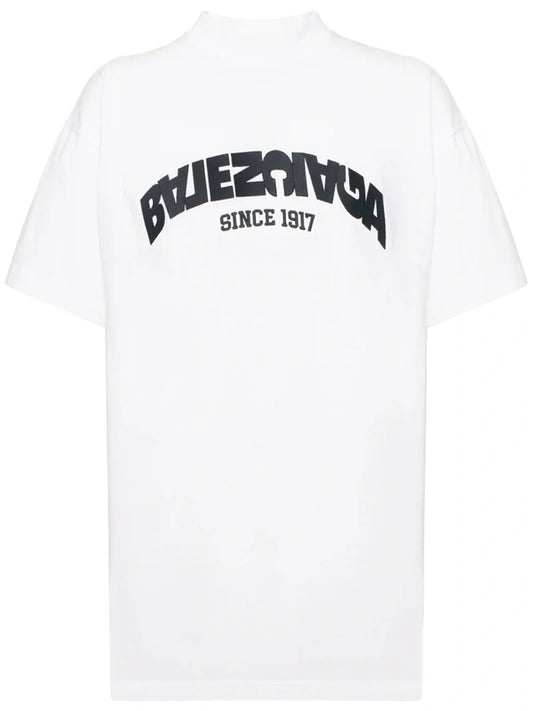Balenciaga Logo Print Oversized T-Shirt White