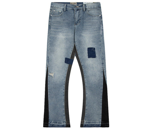 Gallery Dept. Stitching Patch Ripped Flare Loose Jeans