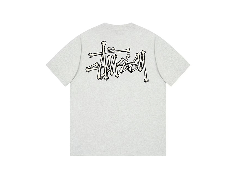 Stussy Bones Stock T-Shirt Grey