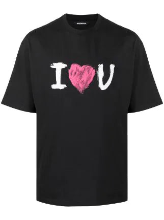 Balenciaga I Love You T Shirt Black