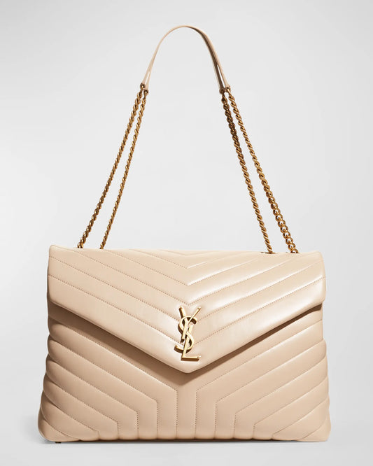 Saint Laurent Loulou Large YSL Shoulder Bag in Quilted Leather