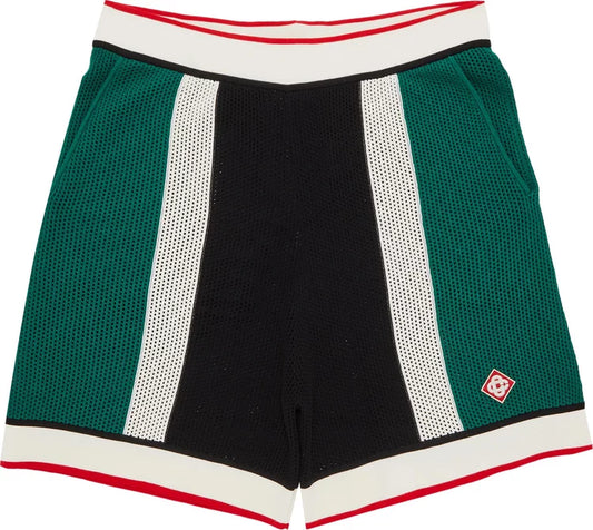 CASABLANCA  Striped Mesh Shorts 'Green/White Stripe'