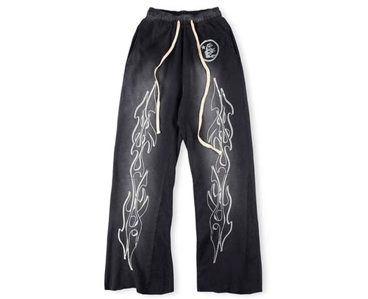 Hellstar Studios Racer Flare Sweatpants Black