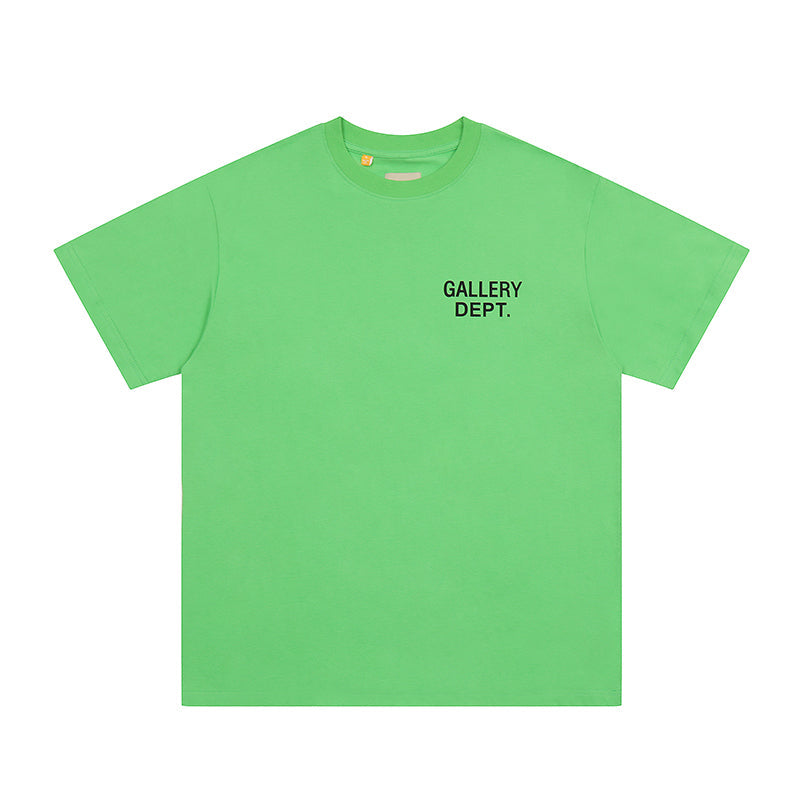 Gallery Dept. Green Logo Print Crew Neck T-Shirt
