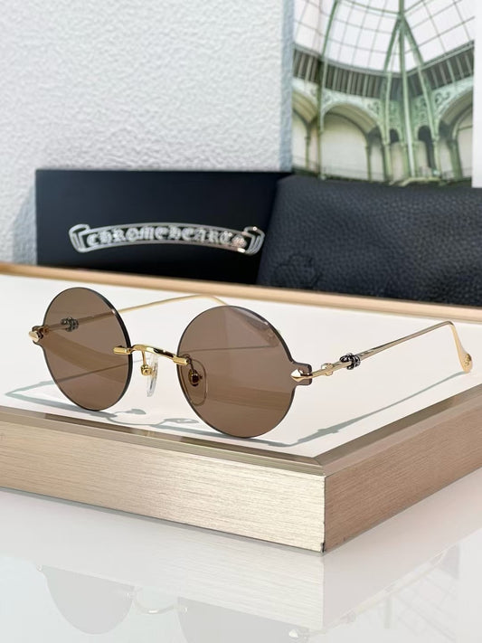 Chrome Hearts Round Sunglasses Brown