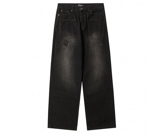 Balenciaga Patched Pockets baggy Jeans in Black