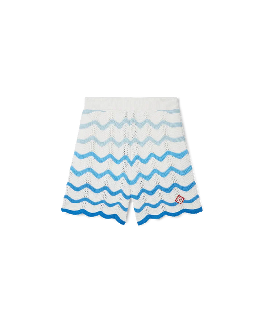 CASABLANCA Gradient Wave Texture Shorts Blue