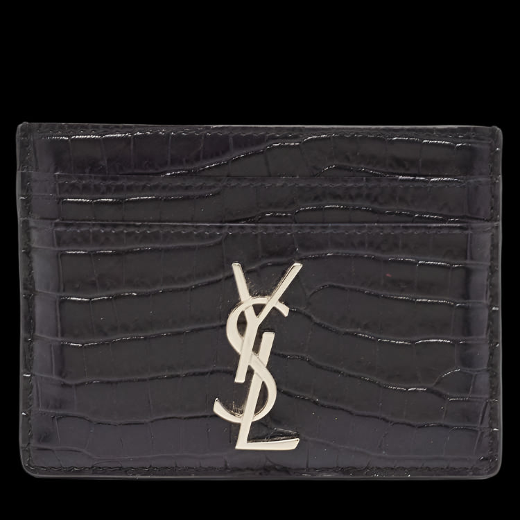 Saint Laurent - Cardholder Black/Gold Croco