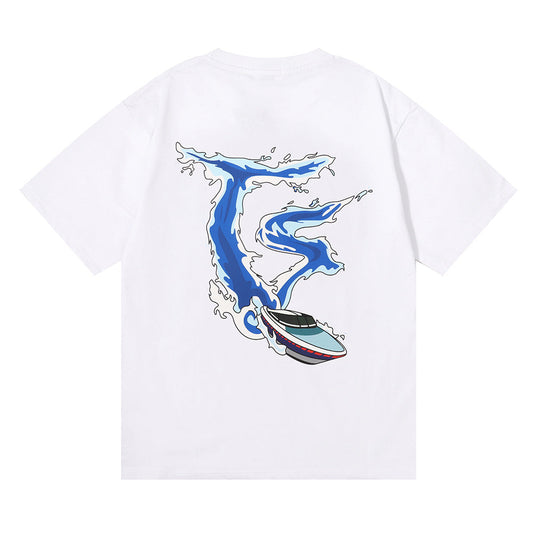 Trapstar 'Making Waves' T-Shirt - White/Blue