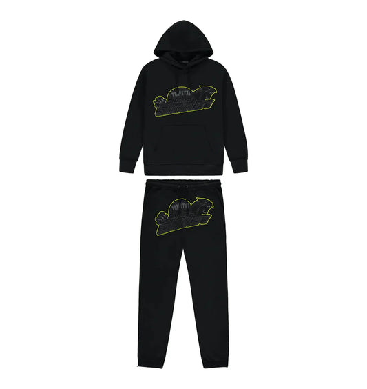 Trapstar Shooters Hoodie Tracksuit Black/Lime