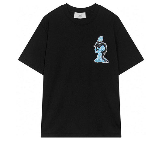 Ami Paris Dragon-Logo T Shirt Black