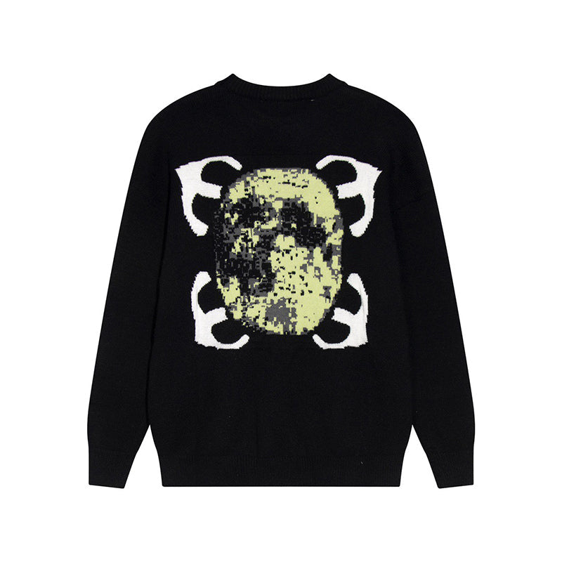 Off White arrow sickle planet jacquard sweater Black