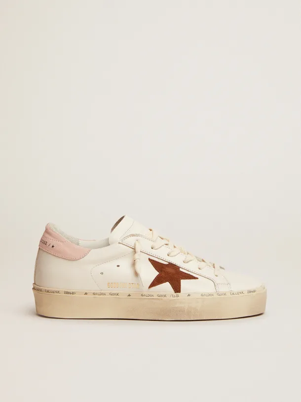Golden Goose Hi-Star LTD brown suede star and pink suede heel tab