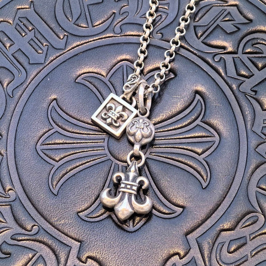 Chrome Hearts - Fleur de Lis And Square Pendant Necklace