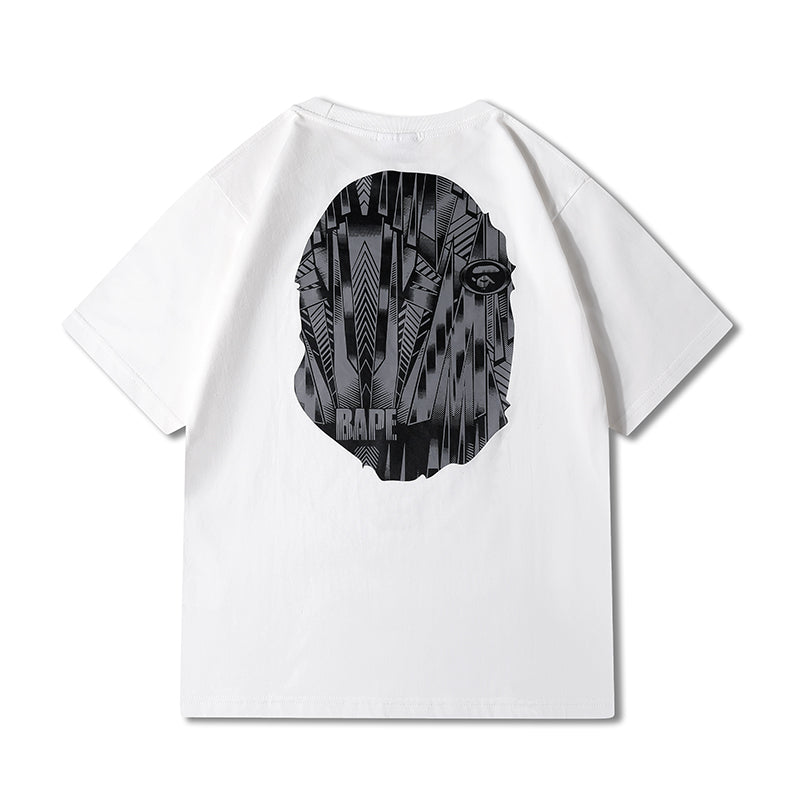 BAPE Speed Racer Big Ape Head Tee White Grey