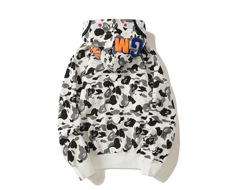 BAPE 1st Camo Shark Full Zip Hoodie Gray
