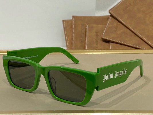 Palm Angels Palm Rectangle Frame Sunglasses Green