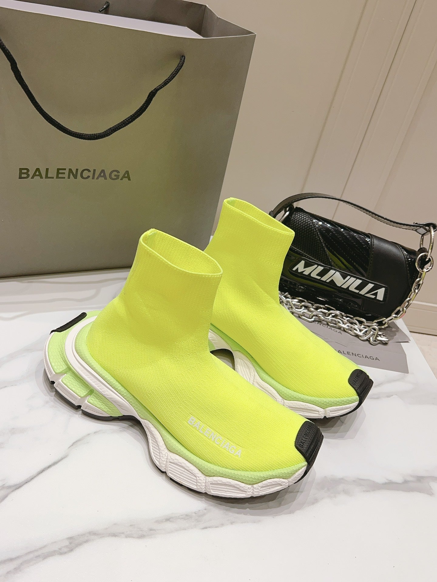 Balenciaga 3XL Sock Knit Sneakers Fluo Yellow